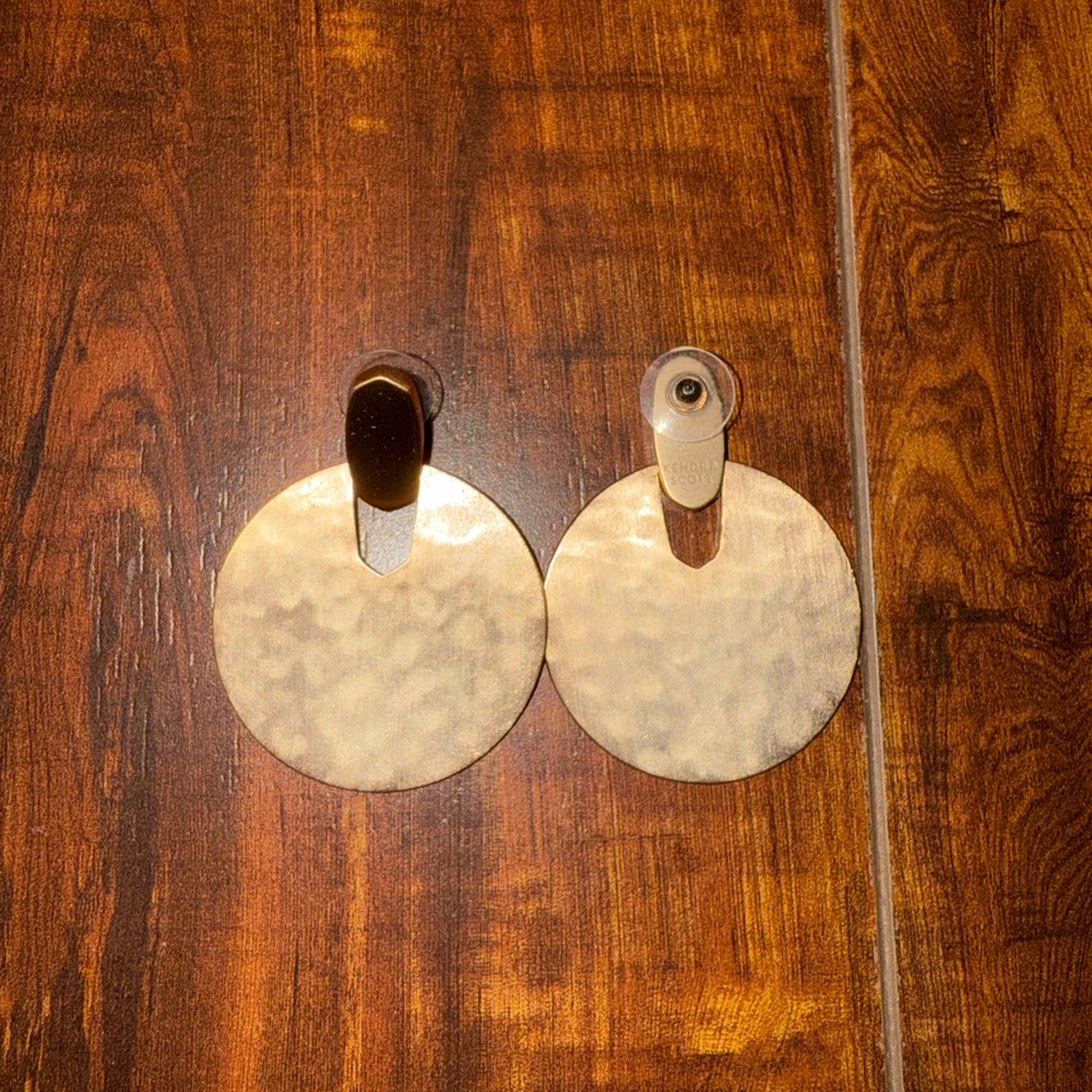 Round Kendra Scott gold earrings